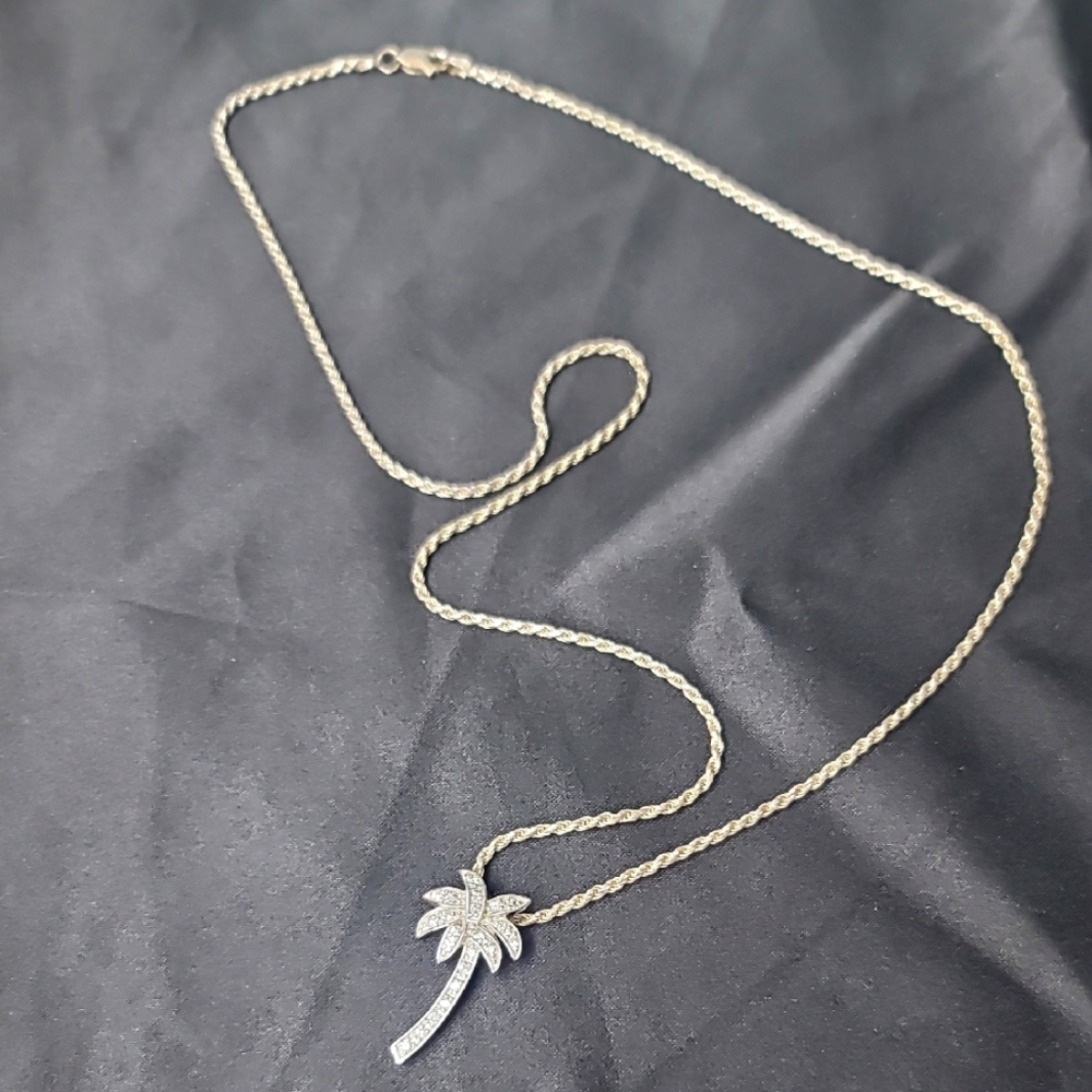 Silver Palm Tree Necklace